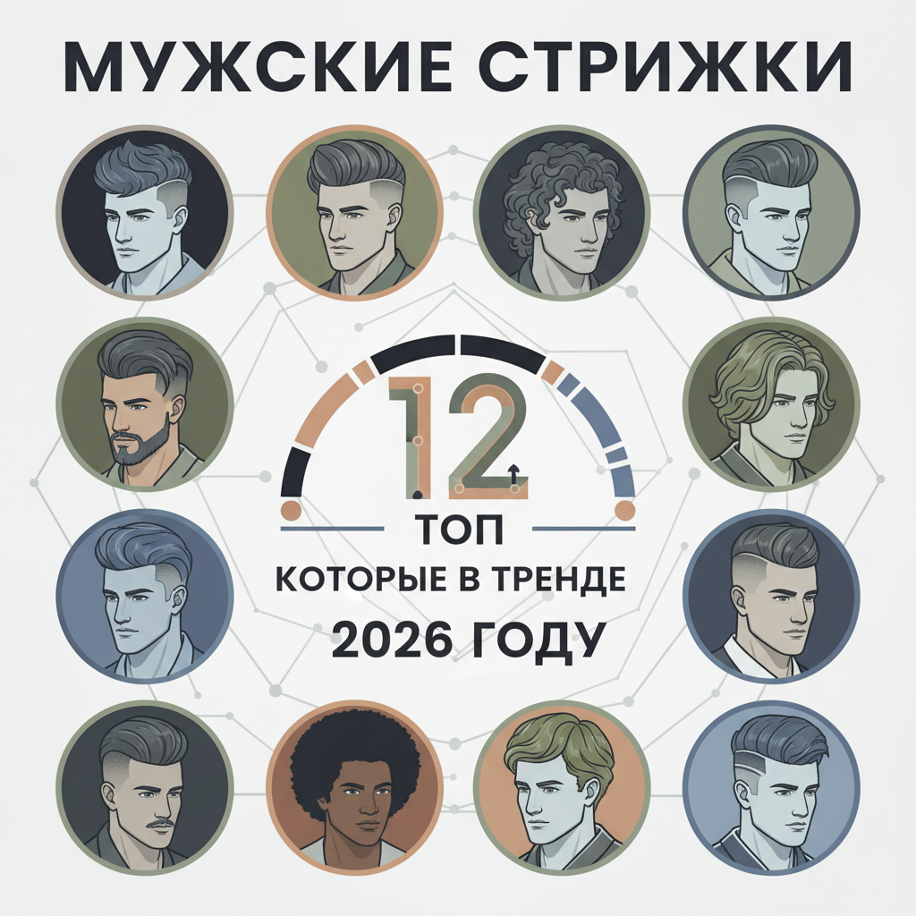 мужские стрижки топ 12 которые в тренде 2026 году — иллюстрация к статье «мужские стрижки топ 12 которые в тренде 2026 году»