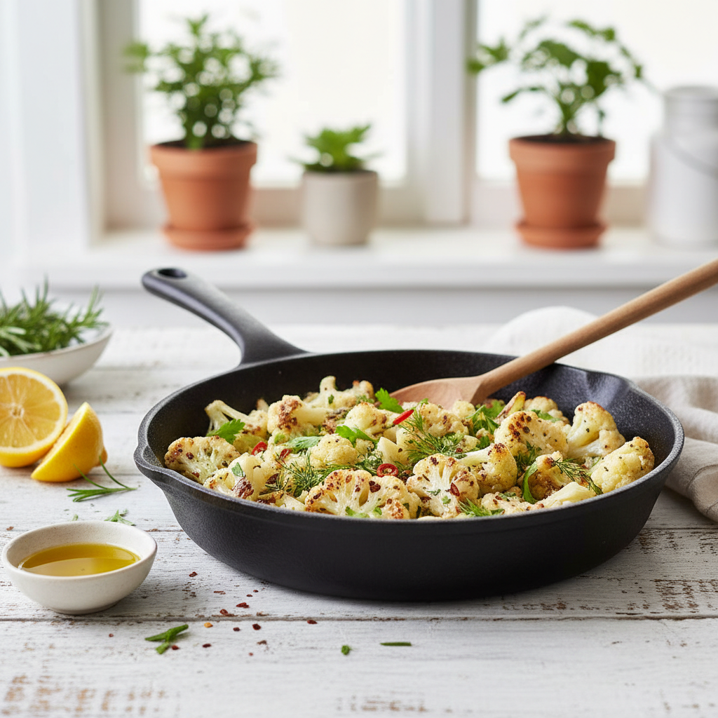 Цветная капуста на сковороде — быстро и вкусно — иллюстрация к статье «как вкусно приготовить цветную капусту рецепт»