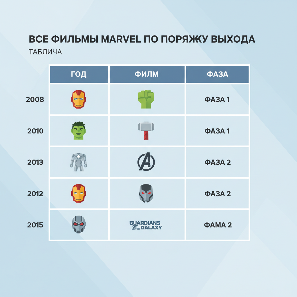 Все фильмы Marvel по порядку выхода: таблица — иллюстрация к статье «фильмы марвел по порядку выхода таблица»