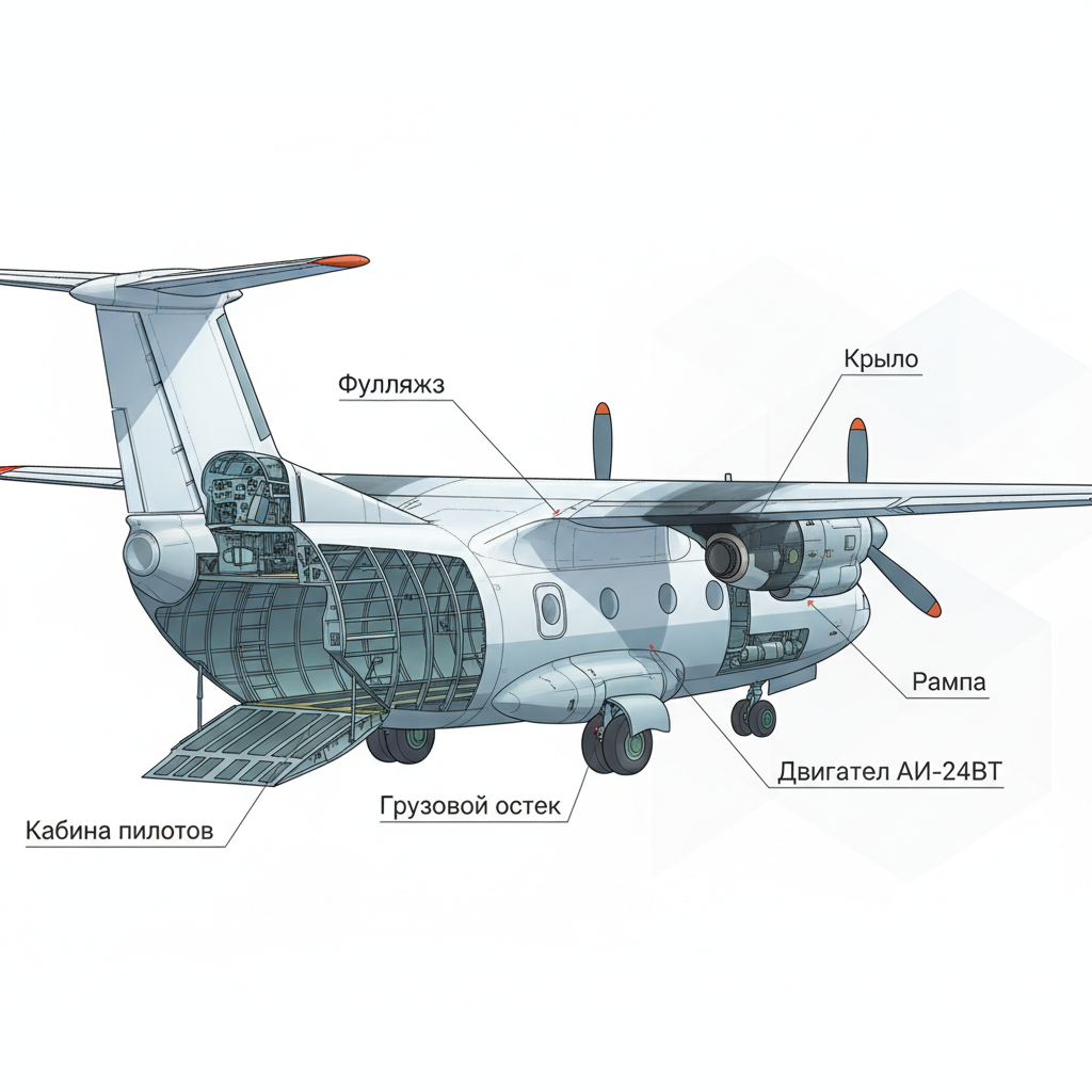 Конструкция и особенности самолёта — иллюстрация к статье «ан 26 самолет характеристики»